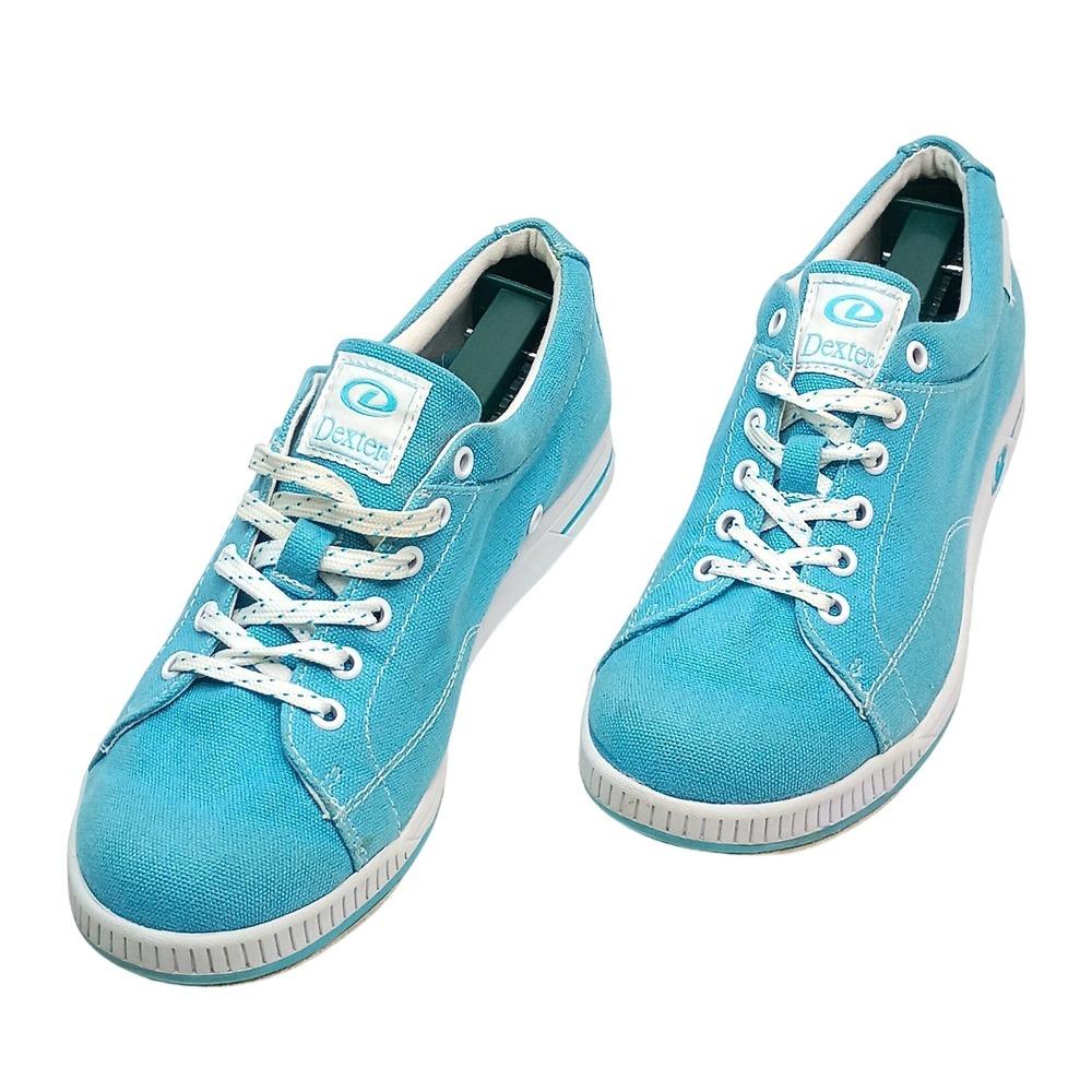 Dexter Katie Womens Canvas Bowling Shoes Blue Turquoise Sneakers B4272-8 Sz 7.5M